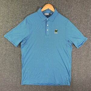Kjus Pine Valley Polo Men 52 Large Blue Striped Performance Golf Stretch Soren